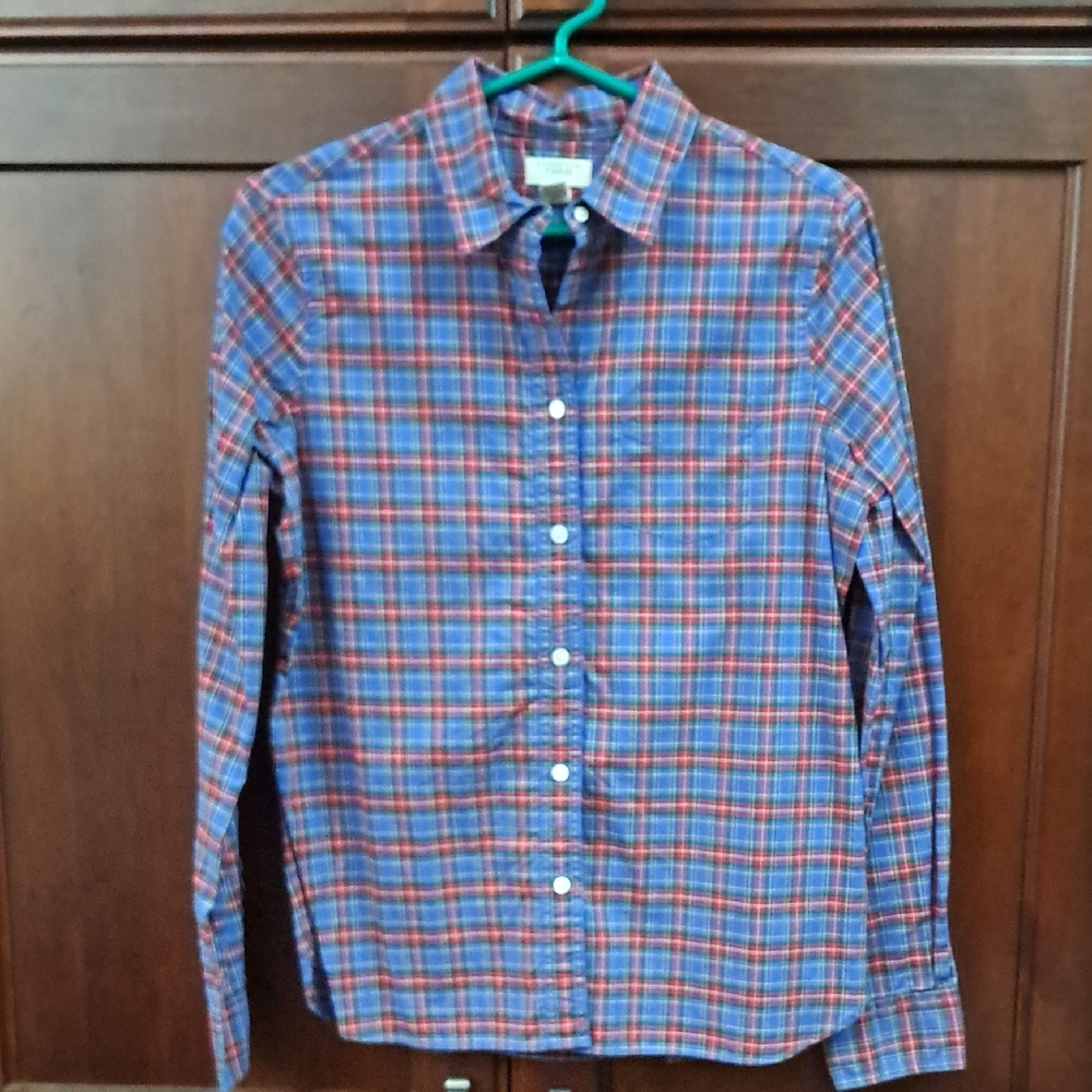 Lands' End Canvas 1963 Plaid Shirt - Blue and Red